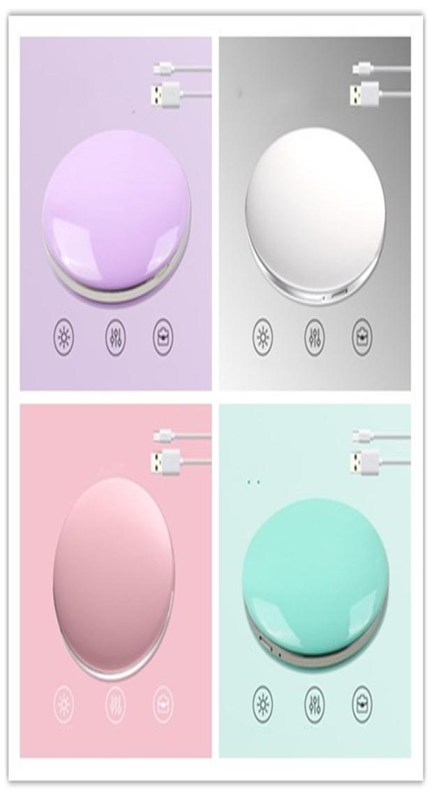 

Luminous mini portable LED makeup mirror with lamp makeup girl carry round small mirror whole custom logo R07181233448