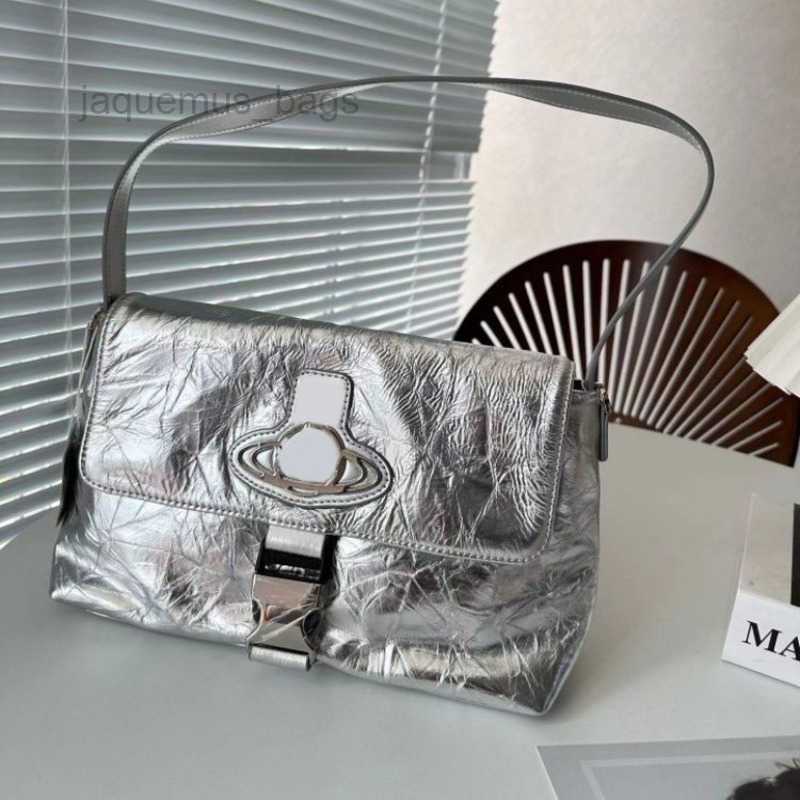 

Luxury Saturn Underarm Shoulder Bag Designer Brand Women Handbag Buckle Crossbody Bags Fashion Stone Pattern Messenger Purse Viviennewestwood, Silver