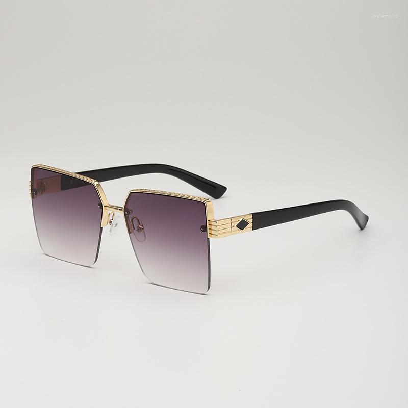 

Sunglasses Square Half Frame Gradient Women Men Brand Design Fashion Retro Driving Sun Glasses Classic Elegant Female Eyewear
