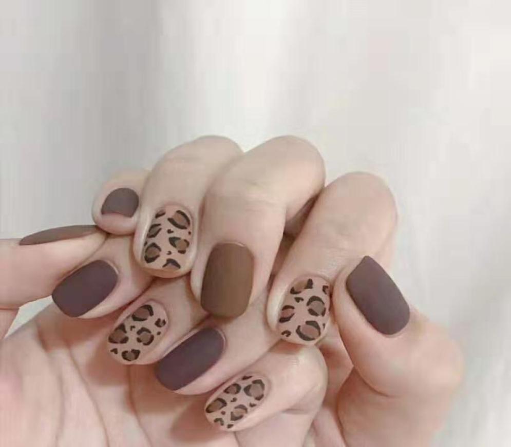

24pcsset Leopard Print False Nail Artificial Tips Full Cover for Decoration Stiletto Design Press On Nails Art Fake Extension Tip9218155, Black