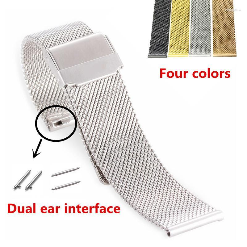

Watch Bands Accessories Stainless Steel Mesh Belt Milanis 0.6 Wire Quick Release Switch Ear Paragraph Black Smart Strap