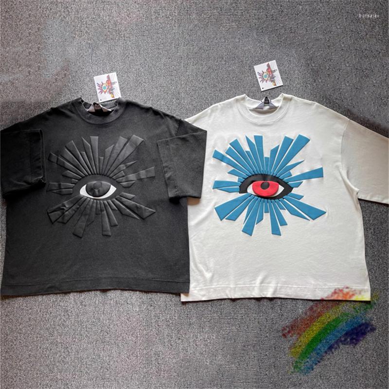 

Men' T Shirts Top Version Washed Vintage Foam Print Shirt Men Women Black White Casual T-shirt Tees