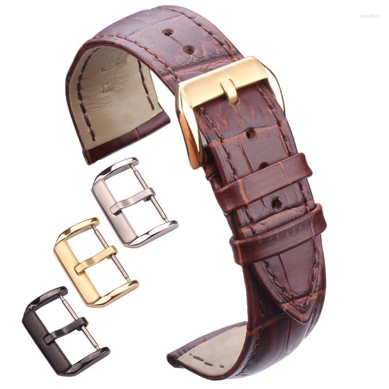 

Watch Bands Hight Quality Genuine Leather Watchbands Men Women Brown Black Waterproof Band Strap 18mm - 24mm Belt Steel Pin BuckleWatch