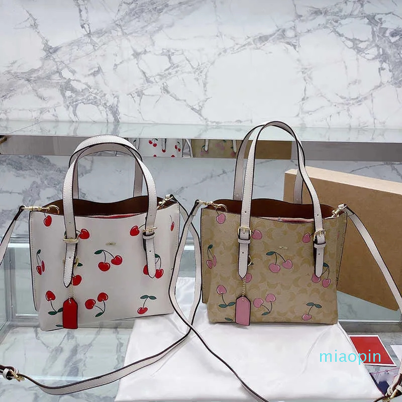 

2023-NEW Cherry Print Tote Bag Totes Leather Designer Bag Women Luxurys Shopping Bags Fashion Messenger Crossbody Bags Lady Shoulder Bag Wallet Clutch, Cobag153-1