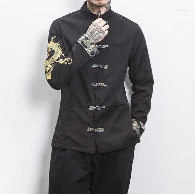

Men's Jackets 2023 Men Dragon Embroidery Bomber Jacket Mens Japanese Streetwear WindBreaker Male Vintage Casual Autumn Coats, Black