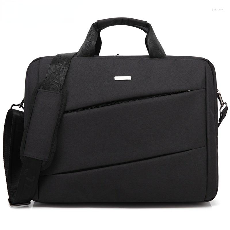

Briefcases Chikage Fashion Men's Large Capacity Multi-function Exquisite Shoulder Bag Temperament Business Commuter Handbag, Black