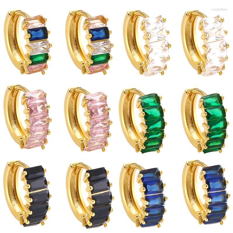 

Hoop Earrings 1 Pair Gold Color Circle Huggies Earring For Women Shiny Cubic Zirconia 2023 Prevent Allergy Small Jewelry Gift