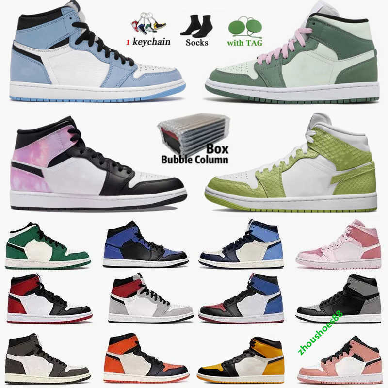 

Box With New Jumpman 1s Basketball Shoes 1 High Dark Mocha Hyper Royal University Blue Fearless Obsidian UNC Banned Bred Toe Chicago Balvin Outdoor Sport Trainer