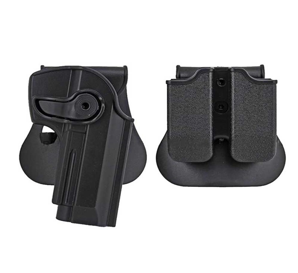 

Beretta 9296M9 Tactical Holster Outdoor Hunting Polymer Retention Roto Holster Double Magazine Holster M92 Black Tan Fit2090443