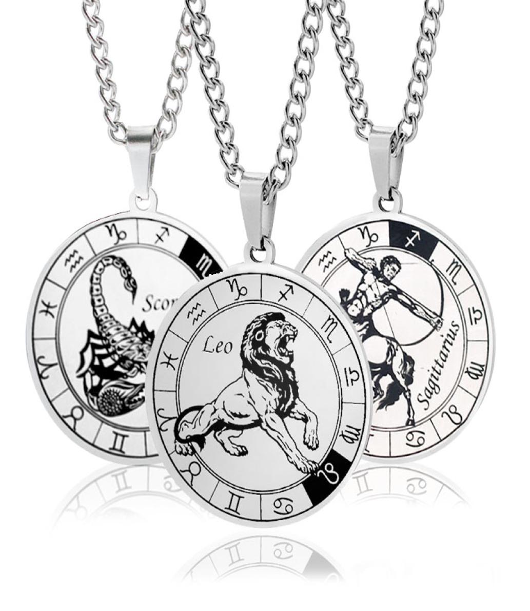 

Fashion Jewelry VNISTAR 316 Stainless Steel Zodiac Necklace Whole Men Women Horocope Jewelry Drop Never Fade Constella3780366
