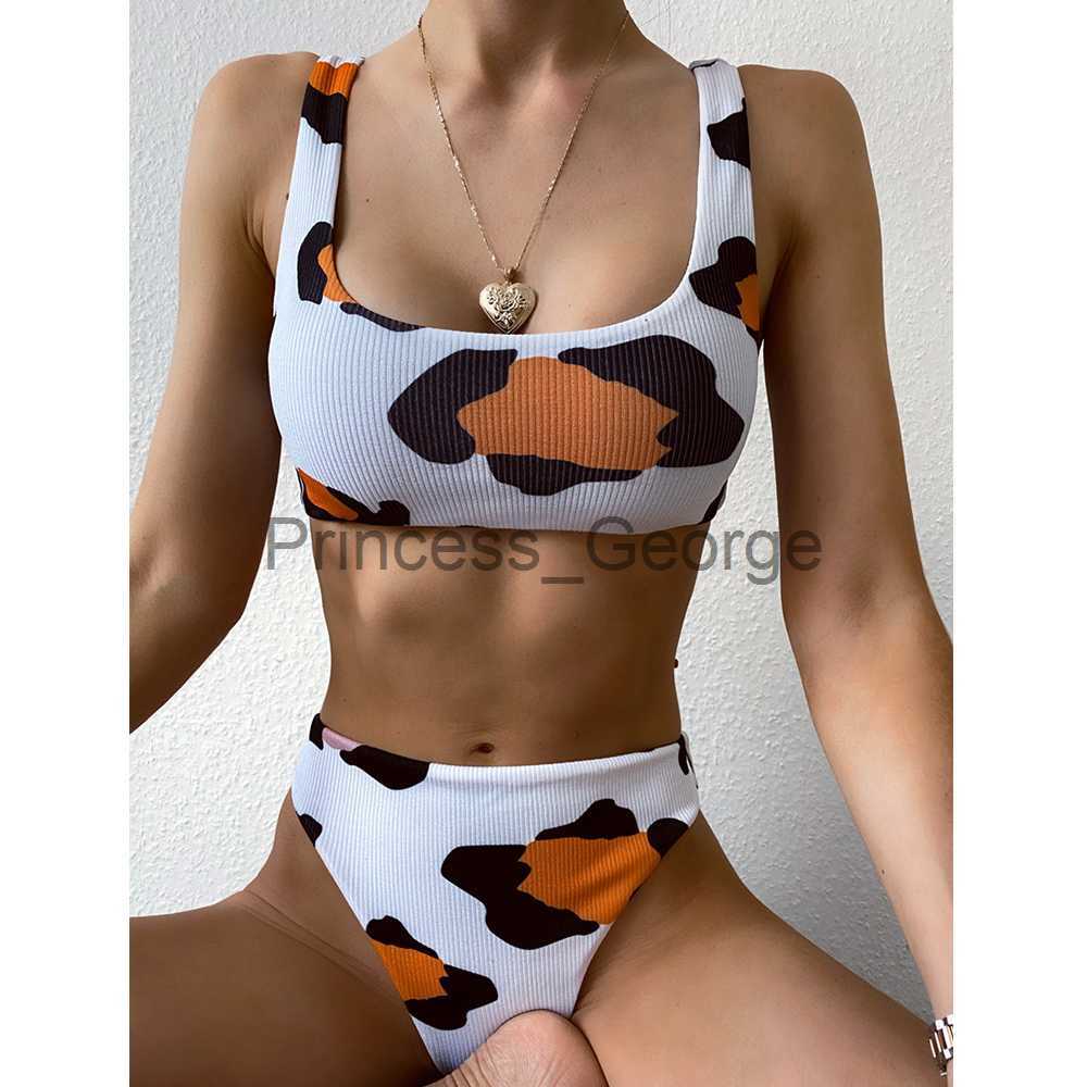 

Women' Plus Size Swimwear 2023 New Sexy Printed Bikini Set High Waist Swimsuit Women Push Up Swimwear Bandeau Bikini Female Bathing Suit Summer Beach Wear x0621, Green