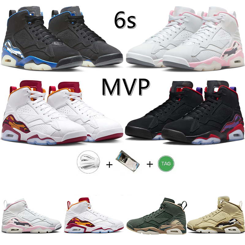 

6 6s MVP Men Basketball Shoes Shy Pink BLACK ROYAL Cardinal Raptors Khaki Olive Mens Trainers Sports Sneakers