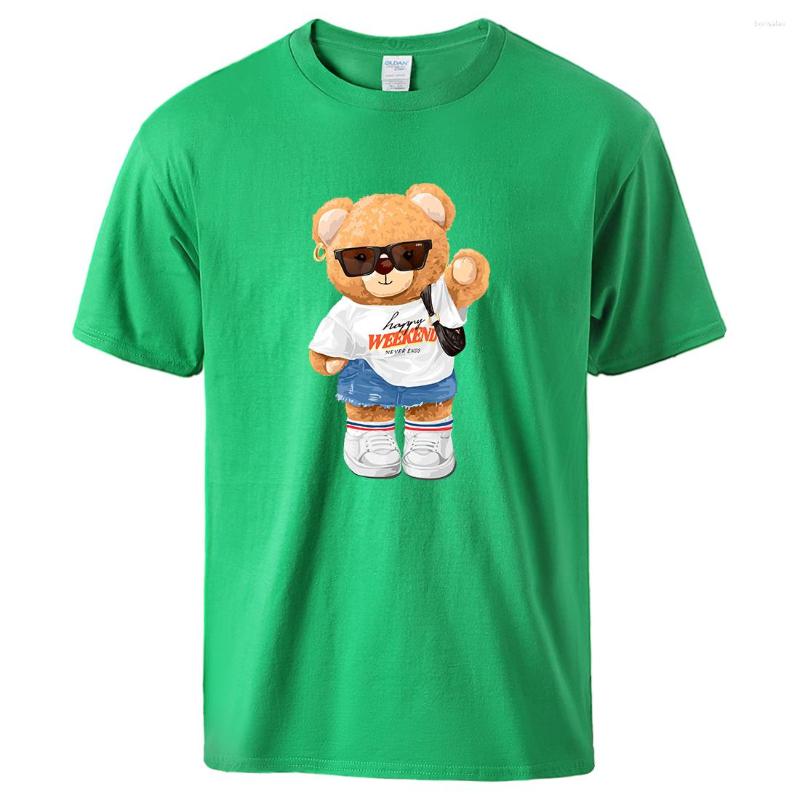 

Men' T Shirts A Young Bear Girl Full Of Vitality Men Tee Shirt Soft Cotton T-Shirt Basic All Match Breathable Clothing Vintage Classic, Blue