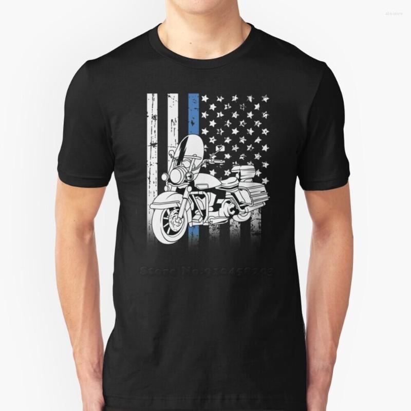 

Men's T Shirts Thin Blue Line Motorcycle Short-Sleeve T-Shirt Summer Men Streetswear Shirt Motorbike, Mtee-black