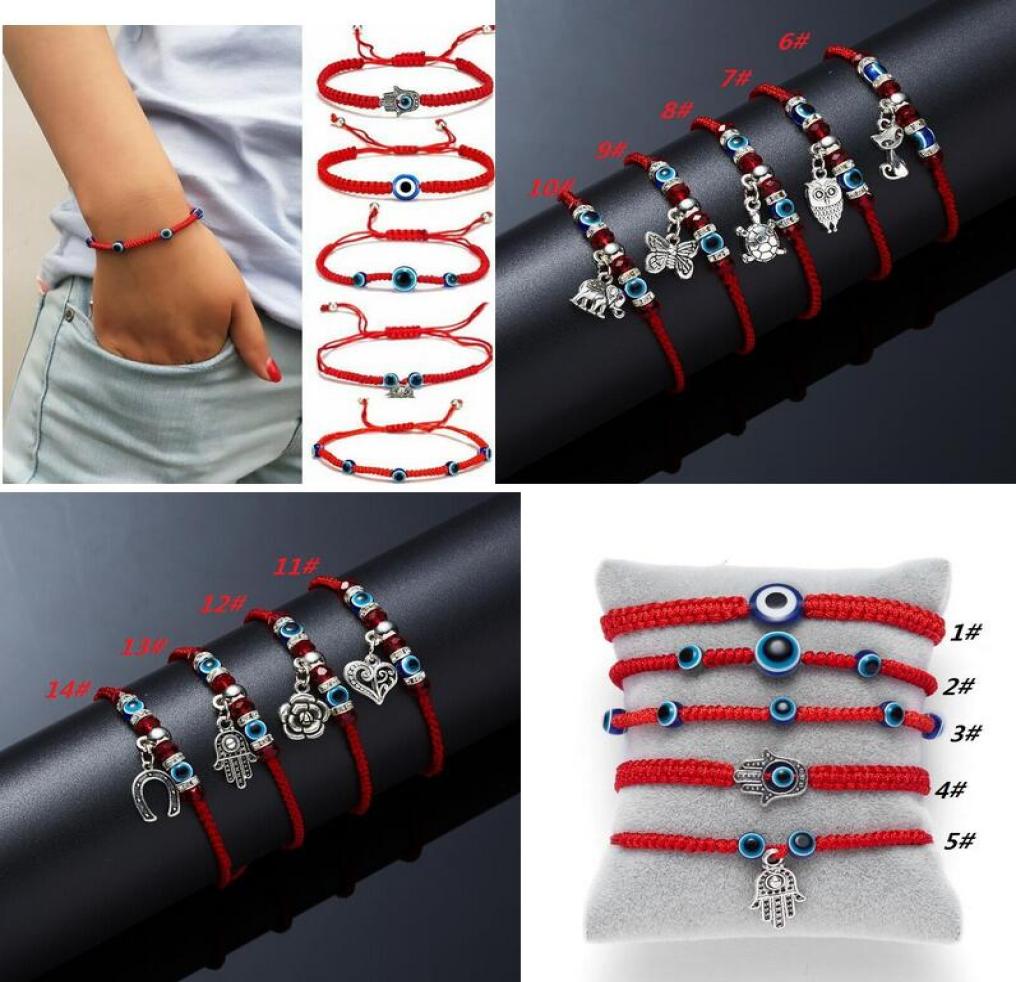 

New Fashion Handwoven Evil Eye Hamsa Hand Religious Charm Blue Beads Lucky Bracelet Match Turkish Bracelet For Women7208778