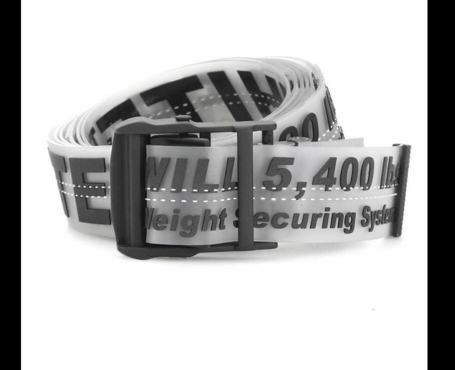 

Toq Quality New Letter OFF Metal Canvas WHITE Decoration Tide Wild With Yellow Buckle Head Adult High Street Belt3382066, Multi