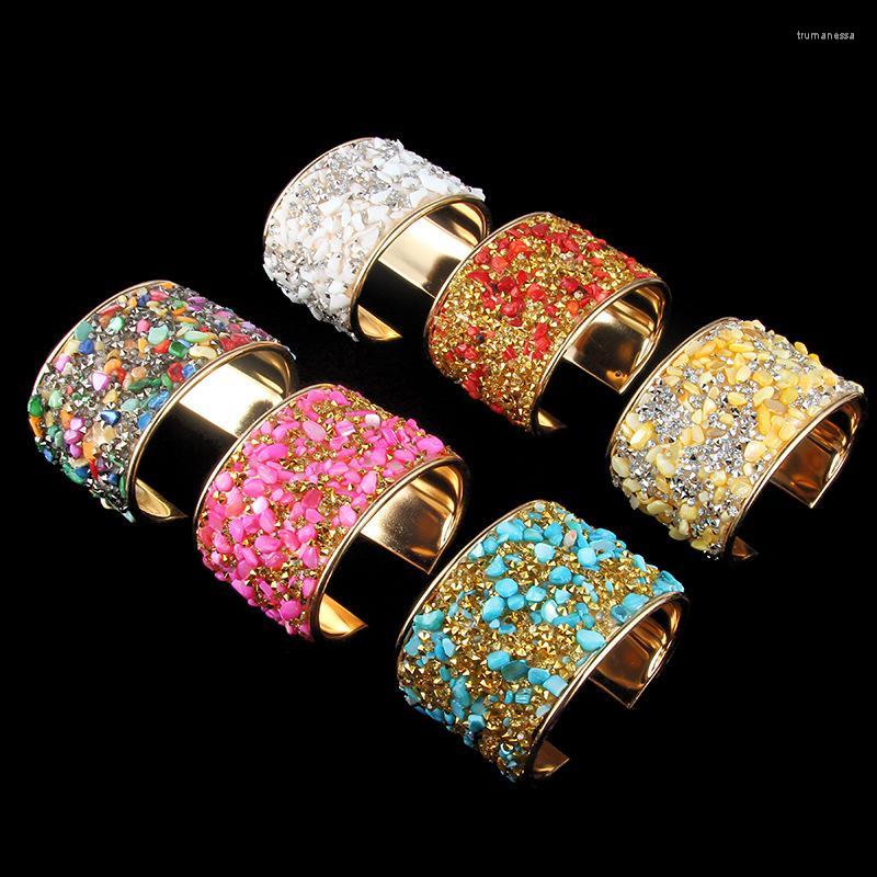 

Bangle Find Me Fashion Vintage Crystal Mosaic Boho Carved Wide Mouth Bracelets For Women Jewelry WholesaleBangleBangle Raym22
