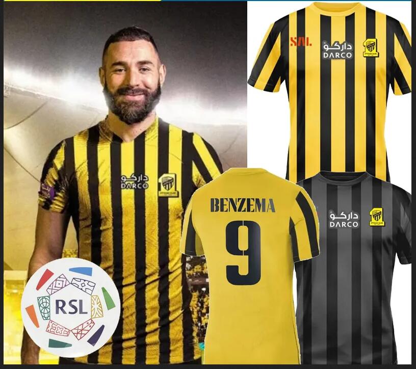 

23-24 Al Ittihad BENZEMA 9 Kante 7 Soccer Jerseys Hamdallah Romarinho Camara Home Away Jerseys Costa Coronado Hegazy training jersey Football Shirt Customized, 23-24 away with patch