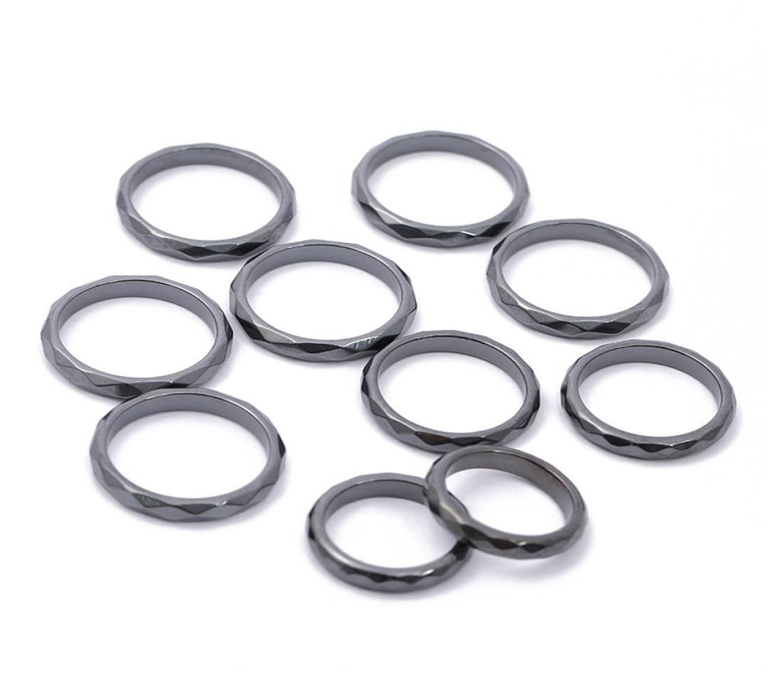 

No Magnetic Hematite Ring 4mm Wide Mix 6 To 1301234568790564