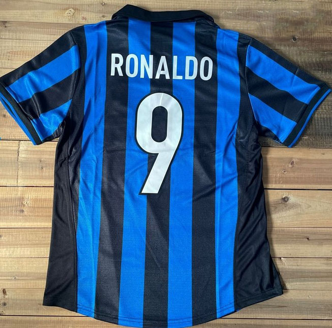 

1998 1999 RETRO soccer jerseys VINTAGE CLASSIC RONALDO BAGGIO J.ZANETTI MAILLOT uniform InTers Football Shirts kit uniform de foot jersey, 98/99 home shirt