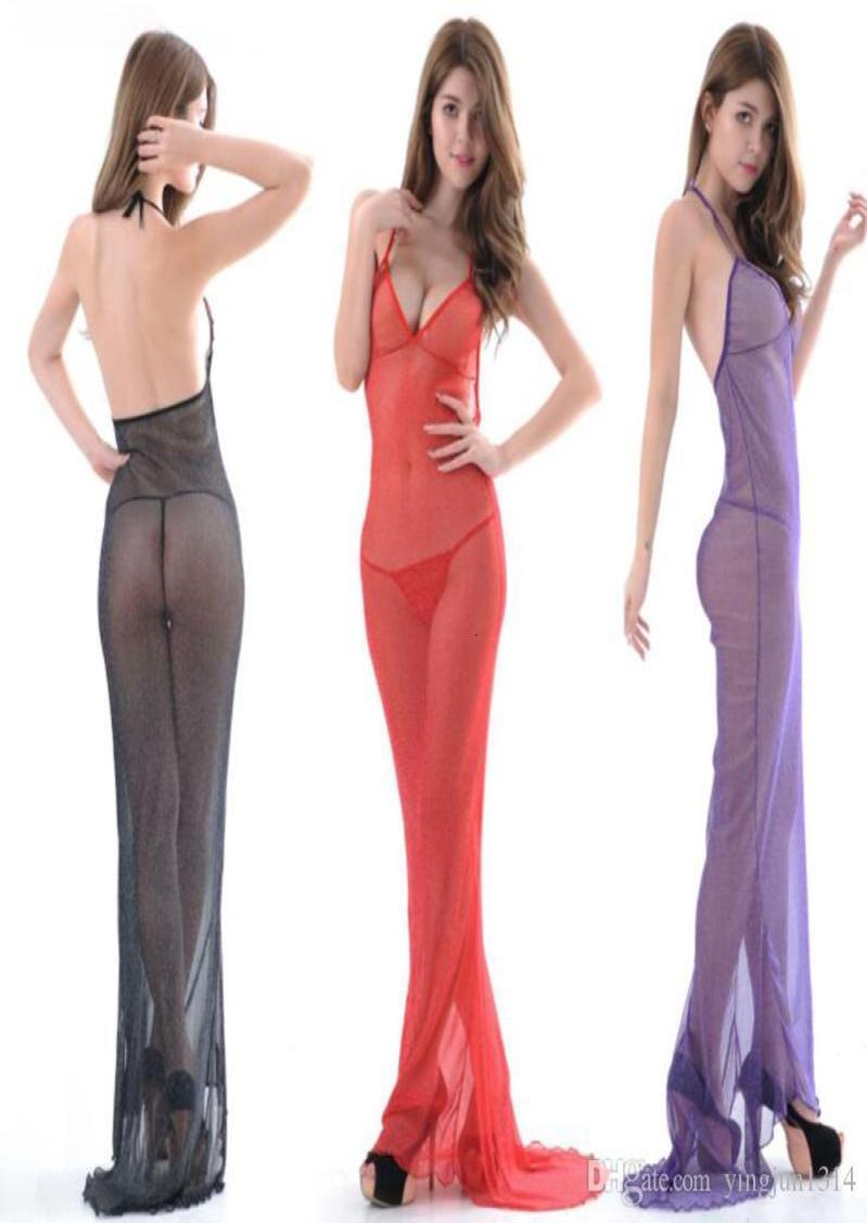 

Sexy Lingerie Erotic Underwear Hanging Neck Sexy Costumes Tulle Mermaid Princess Transparent Long Sexo Dress1023891, Gold