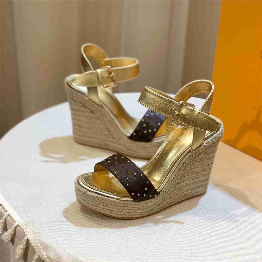

Fashion Sandals Luxury Design 2023 Luis Women's High Heels Business Work Leather Canvas Casual Student Sandals vuttonity 06-03