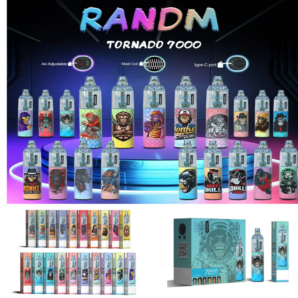 

puff 7000 original randm tornado 7000 puffs Tornado 7000 disposable e cigarettes desechable Pod Device powerful Battery Prefilled Cartridge Mesh