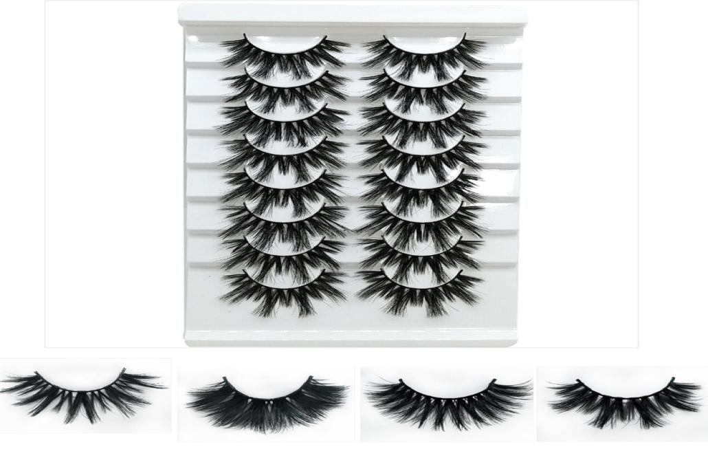 

9D 8pairspack false eyelashes threedimensional long thick natural mixed eye lashes makeup tools beauty eyelashes2317384