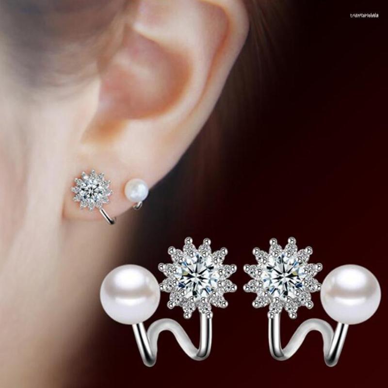 

Hoop Earrings JMYUMI 925 Sterling Silver Woman Jewelry Simulated Pearl Women Fashion Simple Temperament Hexagram Star