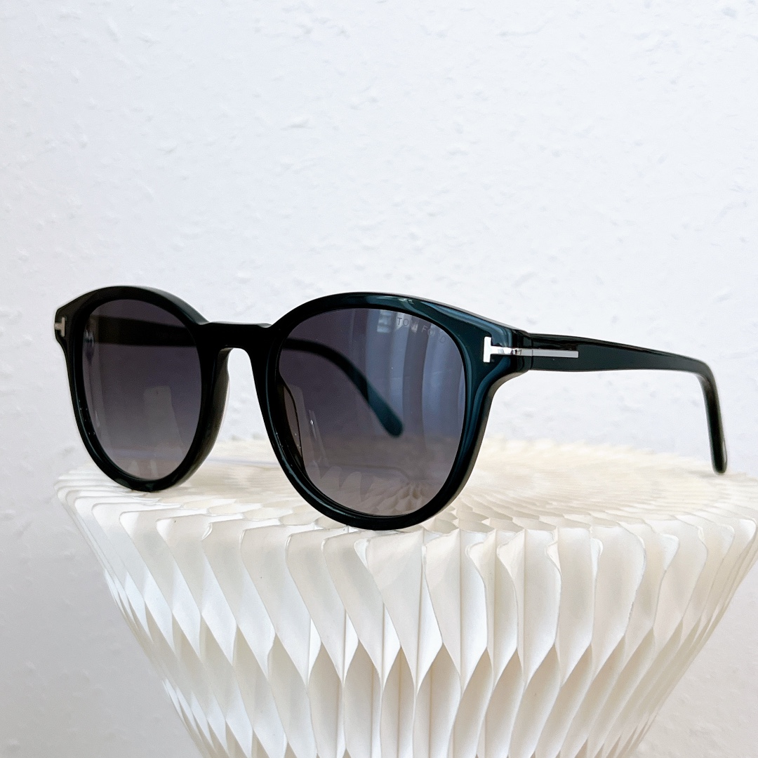 

Designer TOMFORD Sunglasses New Large Frame Round Plate Glasses High Quality Handsome Unisex Anti Radiation Sunglasses