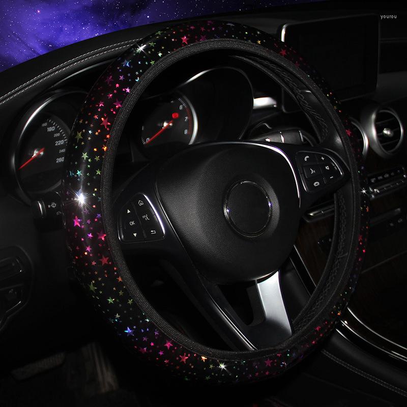 

Steering Wheel Covers Universal 37-38cm Car Colorful Star Cover Steering-wheel Protector Case For Women Girls Auto Styling Accessories