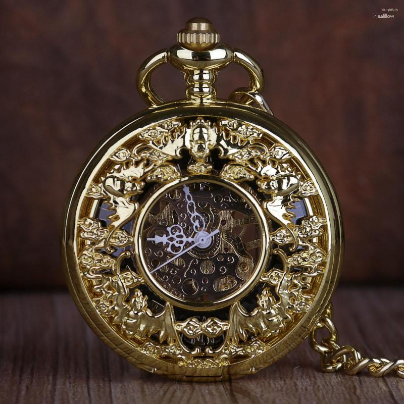 

Pocket Watches Gold Luxury Vintage Mechanical Watch Unisex Men's Ladies Steampunk Pendant Relogio Masculino