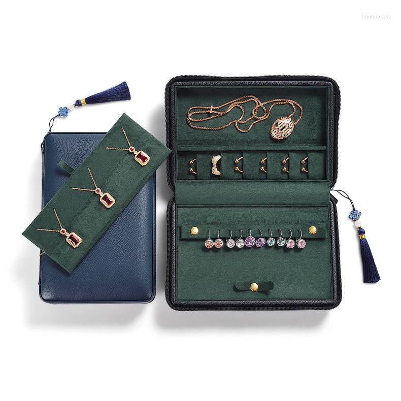 

Jewelry Pouches Multifunctional Large Box 20.5 13.5Cm Ring Earring Bracelet Storage Necklace Holder Travel Case