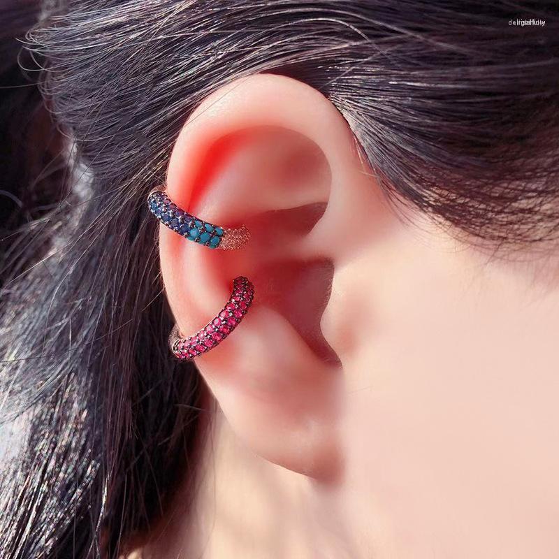 

Hoop Earrings Funmode Luxury Small Blue Red Black Cubic Zirconia For Women Wedding Party Jewelry FE30