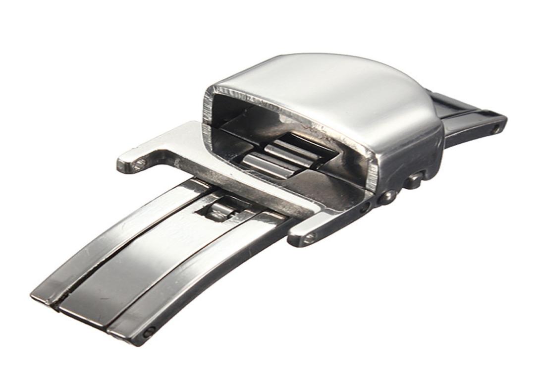 

12 14 16 18 20 22mm Watch Accessories Butterfly Folding Clasp Buckle Stainless Steel Leather Watchband Wristwatch Band Strap5234734