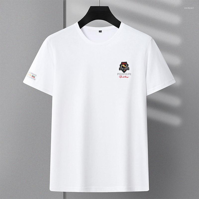 

Men's T Shirts Heavy Summer Embroidered Thin Style Round Neck Fit Body Type Short Sleeve Casual Men's Business Solid Color T-shirt, Beige