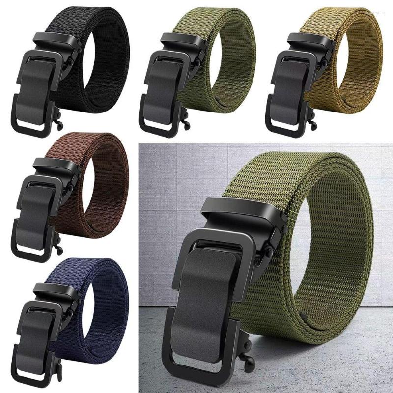 

Belts Brand Business Casual Simple Wild Style Automatic Buckle Waistband Weave Waist Band Canvas Strap Nylon Braided Belt, Black