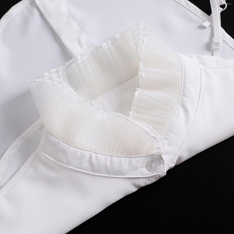 

Bow Ties Elegant Ruffles Stand Floral Fake Collar For Women Half Shirt Detachable Solid Lapel Blouse Top Accessories