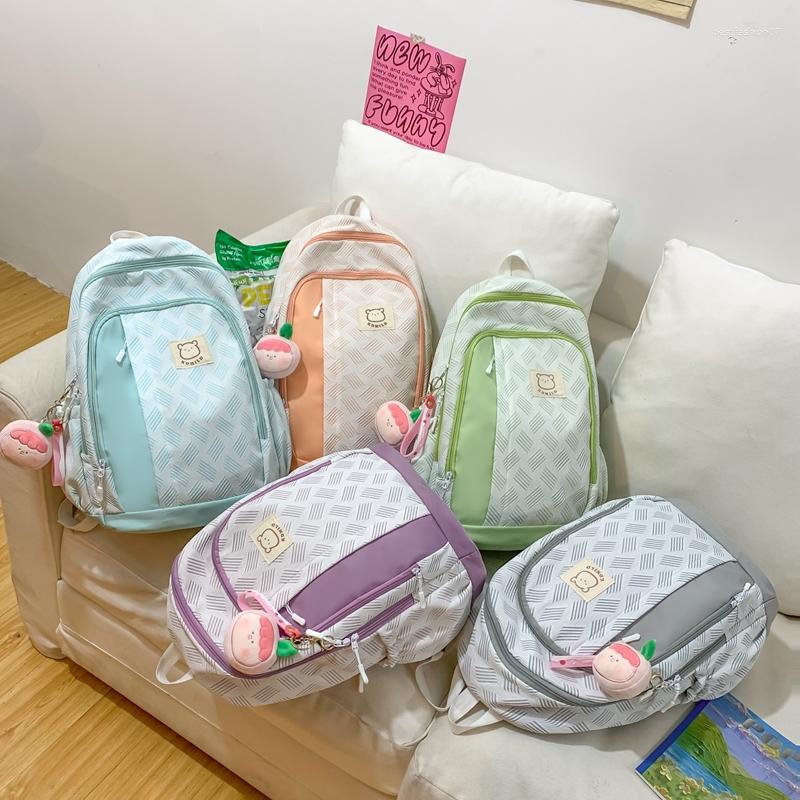 

School Bags Fashion Women Backpack Multi-layer Design Bag For Girls Large Capacity Waterproof Travel Backpacks Student Bookbags, Blue