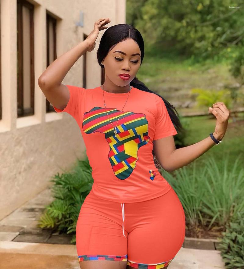 

Women's Tracksuits Women's Sexy Printed Pattern Casual Shorts Two-Piece Suit, Black