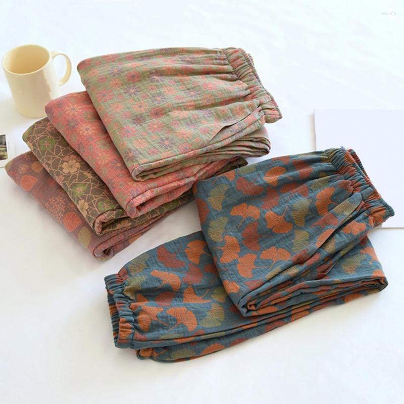 

Women's Sleepwear Elastic Waistband Pockets Pajama Pants Loose Shrinkable Cuffs Women Floral Print Fit Sleeping, Brown