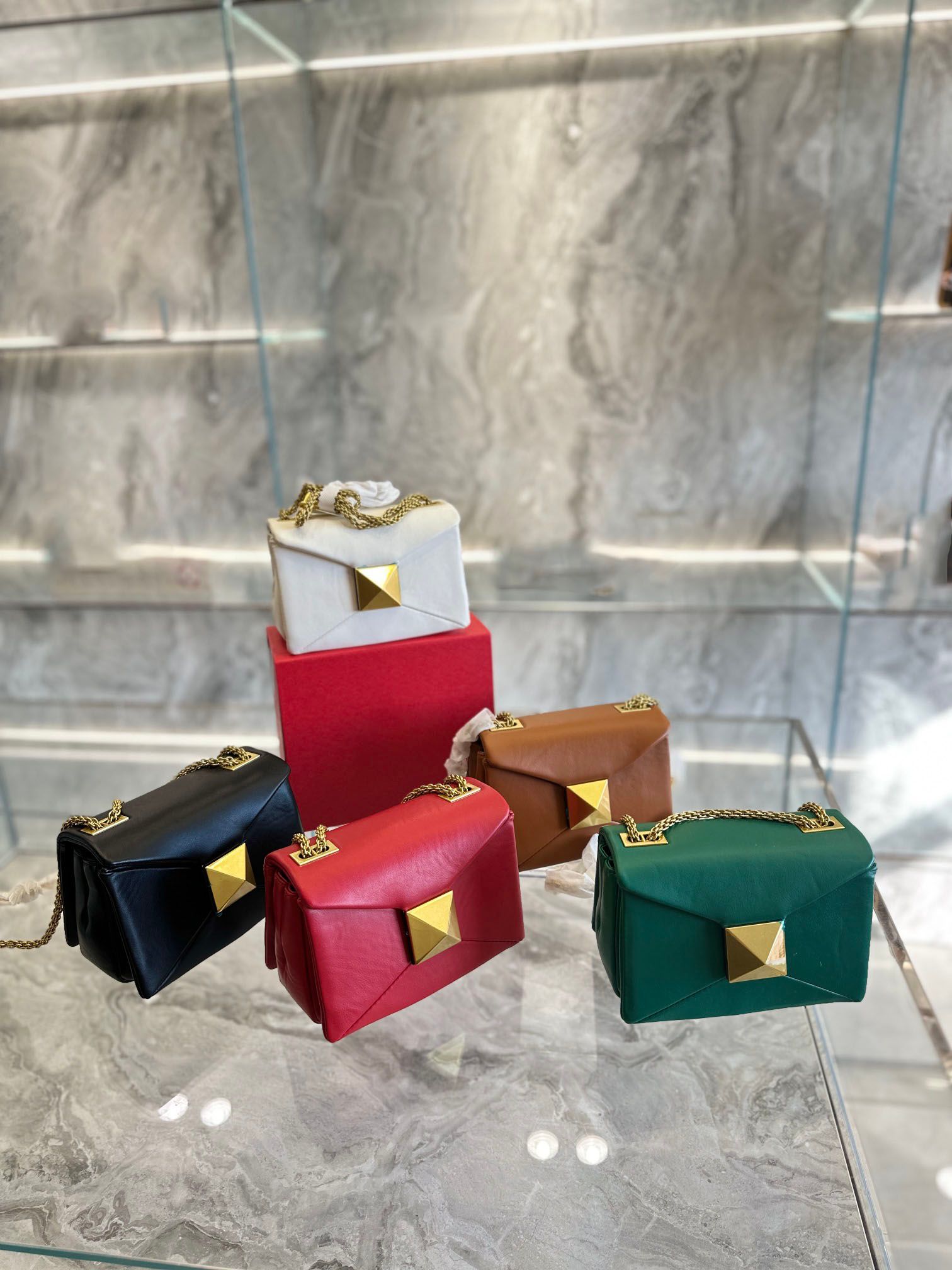 

New Shoulder Hourglass Bag Crossbody Bags Small Designer Fashion Adjustable Bagss for Women PU Sling Shoulderbag Material Strap Rklih, Red