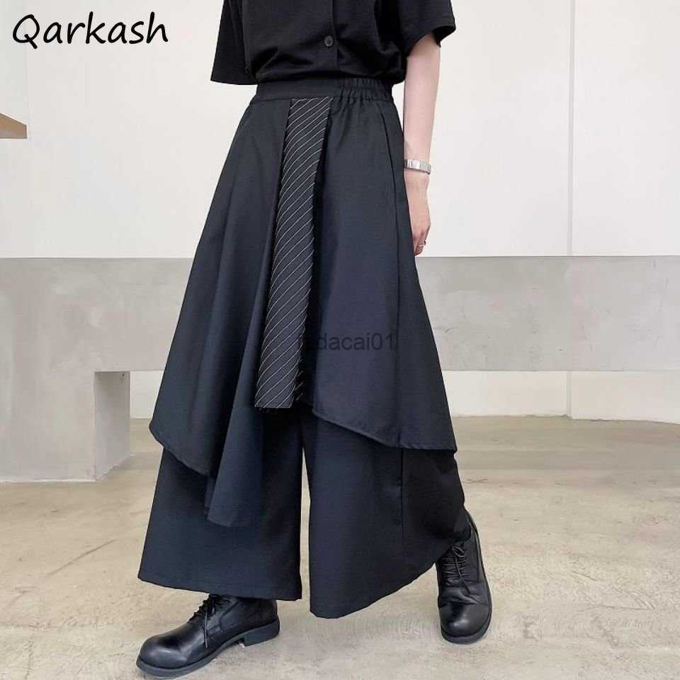 

Baggy S6XL Pants Women Unisex Designer Temper American Hipsters Streetwear Cool Pantalones Black Spliced Trousers Chic Teens L230621, Black6