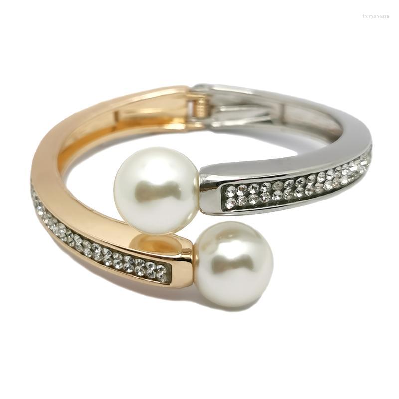 

Bangle Luxury Imitation Pearl Rhinestones Alloy Cuff Bracelets Charm Bangles For Women Wedding Party Jewelry Female Pulseiras UKMOC Raym22