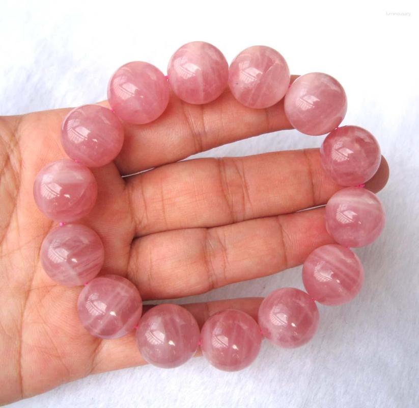 

Loose Gemstones Natural Madagascar Rose Quartz 16mm Round Beads Bracelet Women Jewelry