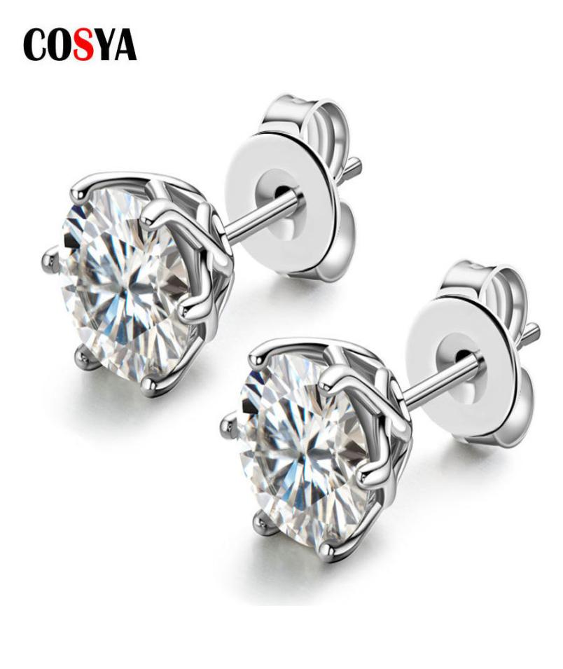 

Stud COSYA Real 051 Carat D Color Diamond Earrings For Women 925 Sterling Silver Fine Jewelry Engagement Gifts 2210204314878
