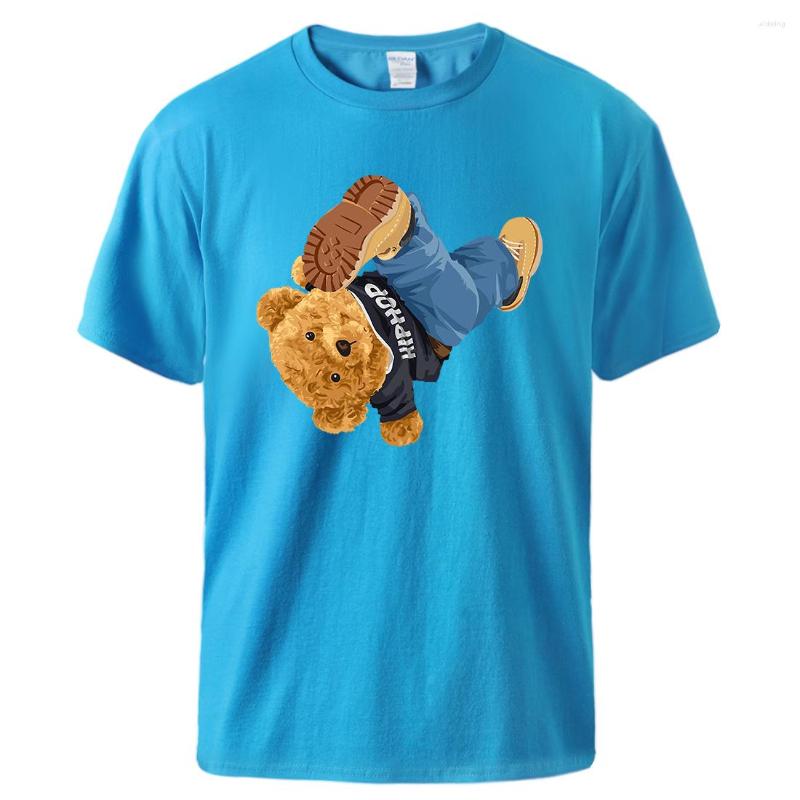 

Men' T Shirts An Upside-Down Bear Printing Men' Tee Shirt Soft Breathable Loose T-Shirt Cotton Comfortable Streetwear Basic Original, Blue