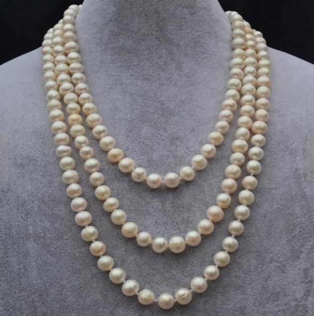 

New Arriver White Pearl Jewellery72 inches 78mm Genuine Freshwater Pearl Necklace7463808