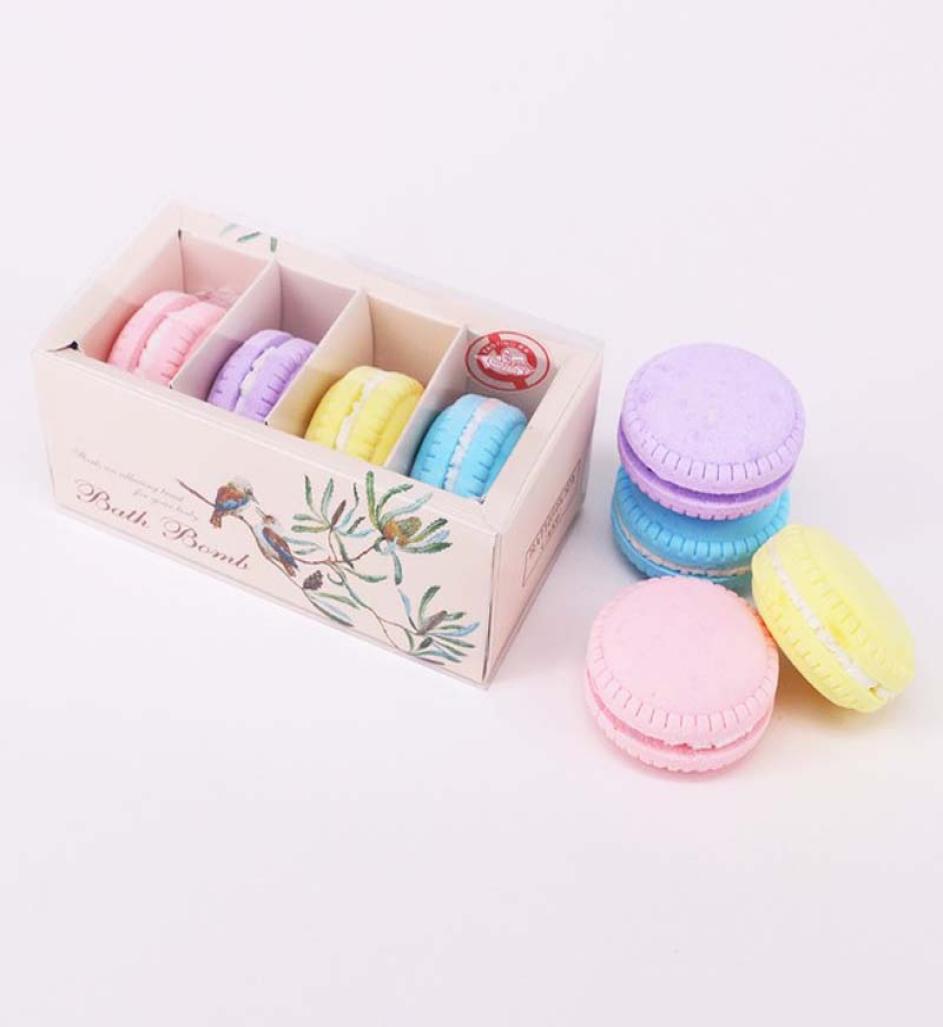 

Fizzy Macaron Bath Bombs 40gpc salt Organic Bath Bomb Gift Set Kit Strawberry Mouthwatering Cupcake Exfoliating bathing explosive8227225