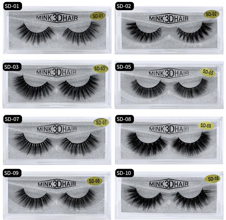 

SD Series Single pair eyelashes 3D mink eyelash pure mink thick lashes sharpening eyelashes extension eyelash boxes make up wholes6349098